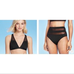 Black Mesh Shade & Shore Bikini Set